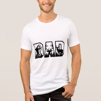 Dad Letter Silhouette Deer Hunting T-Shirt Tri-Blend Shirt
