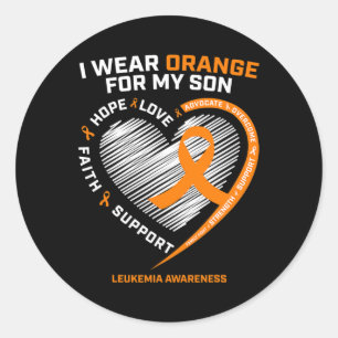 Dad Leukemia Awareness Son Leukemia Awareness 1 Classic Round Sticker