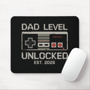 Dad Level Unlocked 2026 Soon to Be Gamer Daddy Mouse Pad