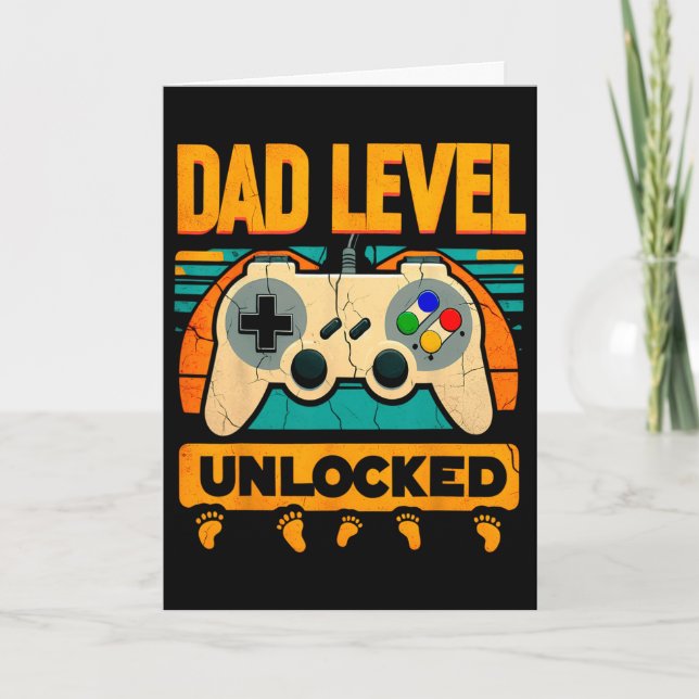 Dad Level Unlocked Father&# s Day New Dad  Card (Front)