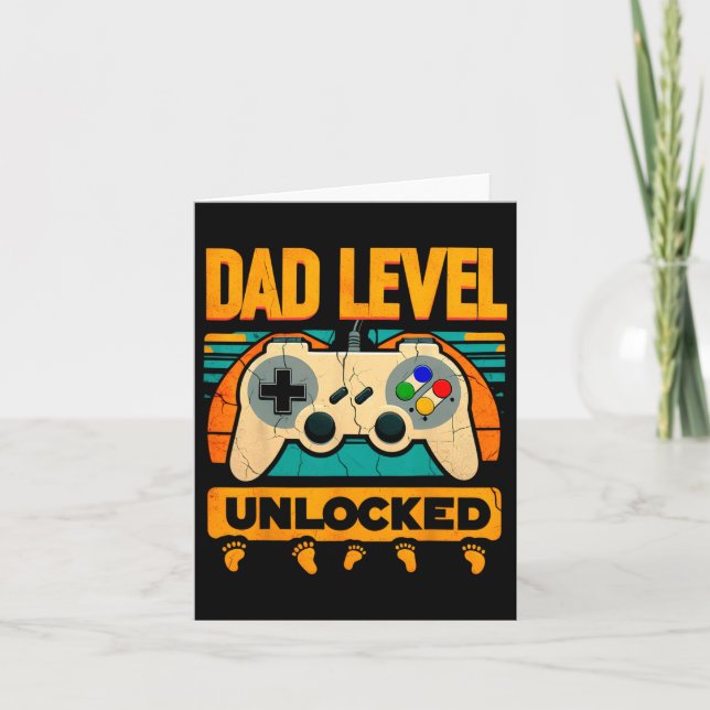 Dad Level Unlocked Father&# s Day New Dad  Card (Front)