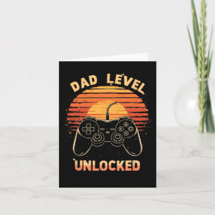 Dad Level Unlocked Funny Retro New Dad Gamer Card
