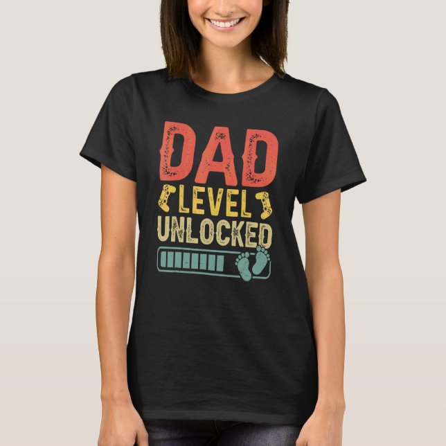 Dad Level Unlocked Game Controller Expected Dad Fa T-Shirt (Front)