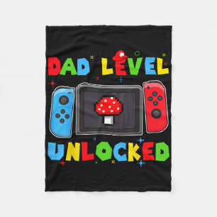 Dad Level Unlocked New Dad To Be Gamer Father's Da Fleece Blanket