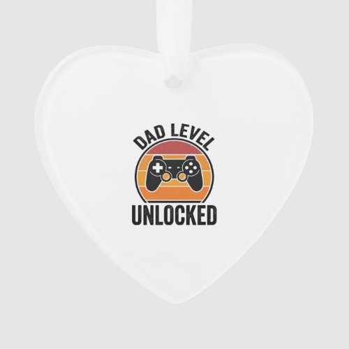 Dad Level Unlocked Vintage Gamer Shirt Design_1 Ornament