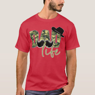 Dad Life And Hat With Camo For Dad Men Father's Da T-Shirt