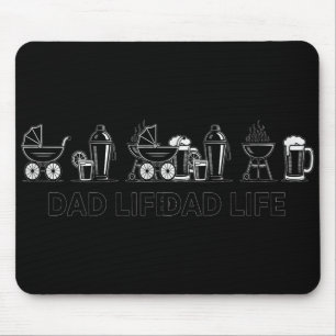 Dad Life Bottle Grill Beer Stroller Adorable Fathe Mouse Pad