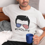 Dad Life Face American Flag Sunglasses Patriotic T-shirt at Zazzle