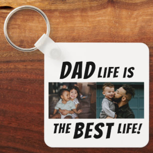 Dad Life is the Best Life 2 Photos Father Keychain