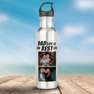 Dad Life is the Best Life 2 Photos Father Stainless Steel Water Bottle