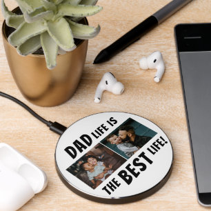Dad Life is the Best Life 2 Photos Father Wireless Charger