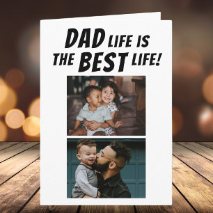 Dad Life is the Best Life 3 Photos Father's Day Card