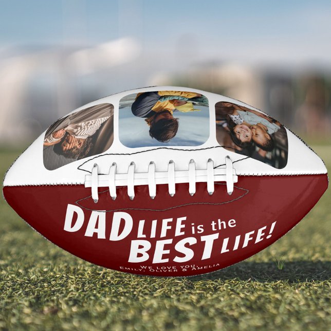 Dad Life is the Best Life 3 Photos Father's Day Football (Creator Uploaded)