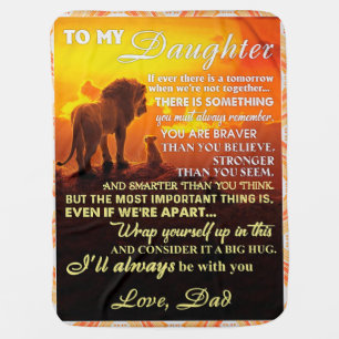 Dad Lion - Gift For Your Daughter Lion Baby Blanket