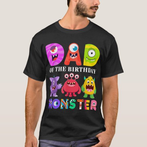 Dad Little Monster Kids 1st Birthday Party Family  T_Shirt