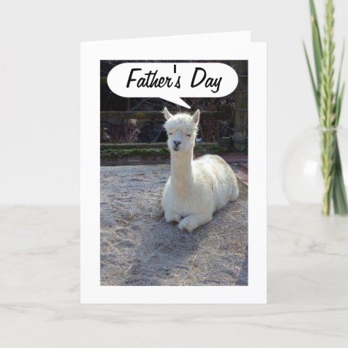 DAD_LLAMA says HAPPY FATHERS DAYAWESOME DAD Card