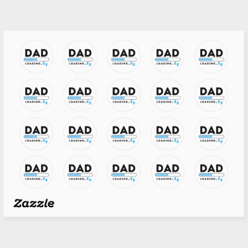 Dad Loading Baby Boy Blue Soon to be Daddy Classic Round Sticker