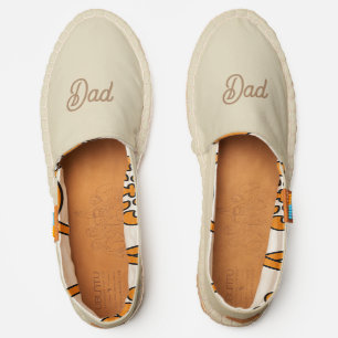 DAD Logo Beige Canvas Slip On Espadrilles