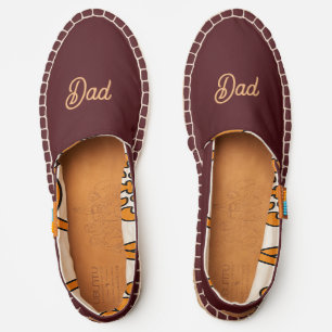 DAD logo Burgundy Canvas Slip On Espadrilles Shoes