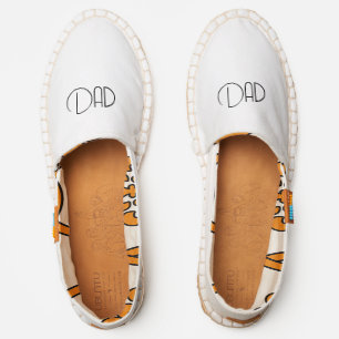 DAD Logo Modern White Canvas Slip On Espadrilles