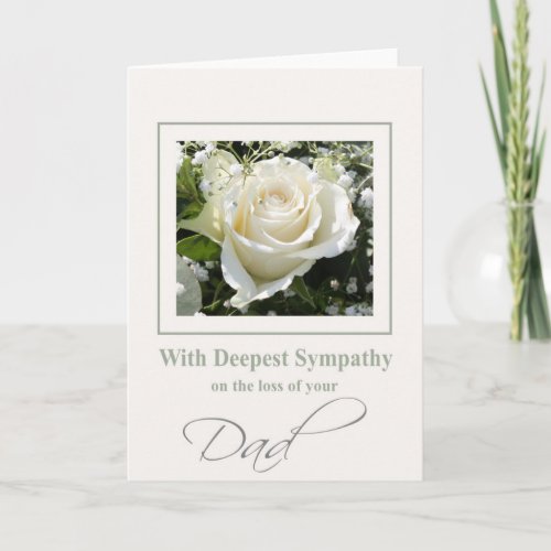 Dad loss Sympathy rose card