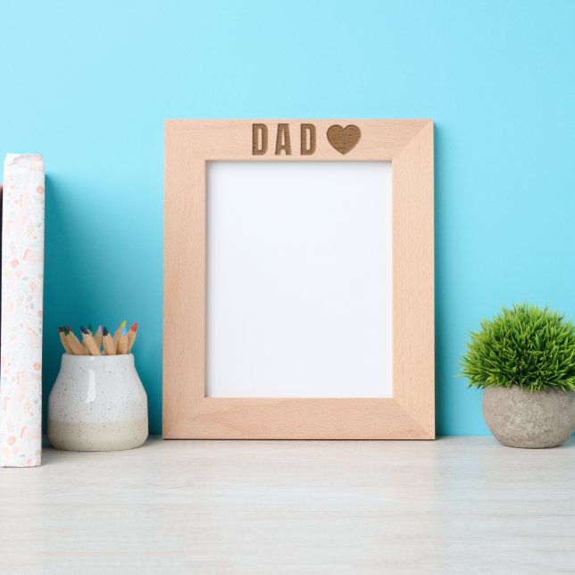 Dad Love Heart Etched  (Front)