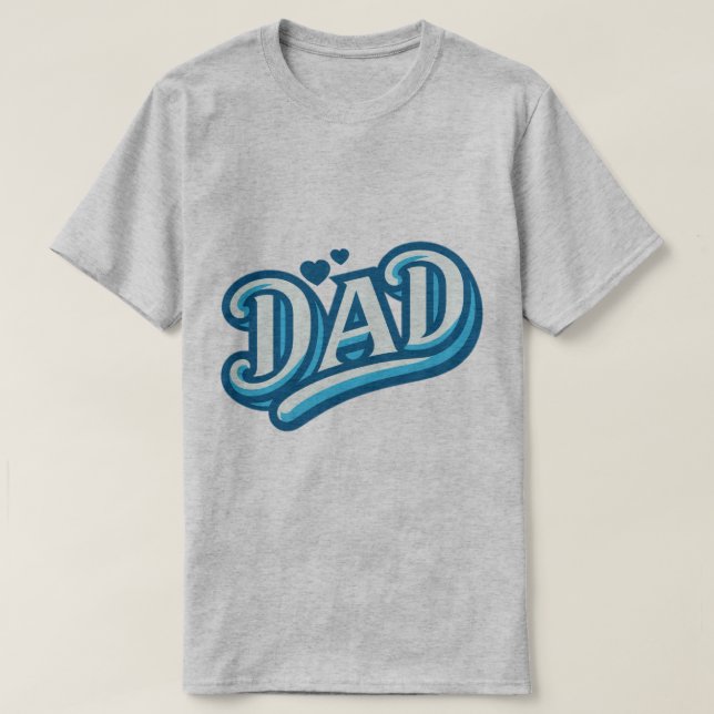 Dad Love Hearts Typography Graphic T-Shirt  (Design Front)