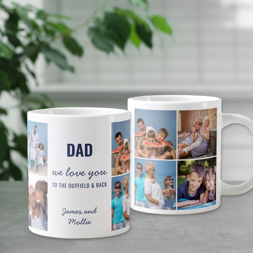 Dad Love You to the Outfield and Back 8 Photo Giant Coffee Mug