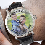 Dad Love You to the Rough and Back Photo Golf Watch<br><div class="desc">Personalized photo watch - perfect for a golf dad - but you are welcome to customize the text as you wish. Upload your favorite photo and it will be displayed with a semi-opaque border overlay, as a base for the typography. The wording currently reads "Dad, we love you to the...</div>