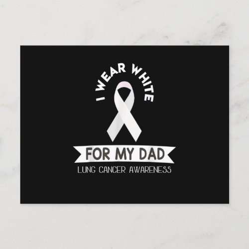 Dad Lung Cancer Shirt White Ribbon Awareness Month Invitation Postcard