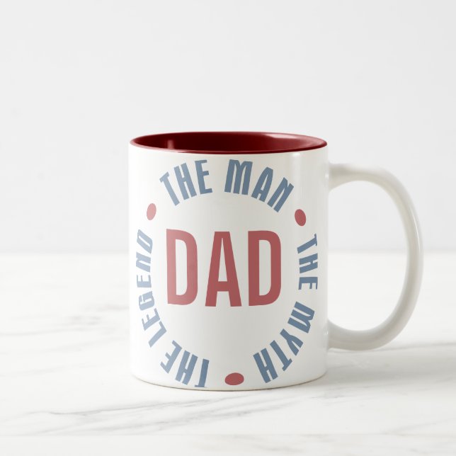 Dad Man Myth Legend Customizable Two-Tone Coffee Mug (Right)