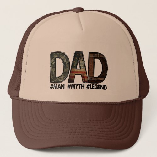   Dad Man Myth Legend  Fathers Day Trucker Hat