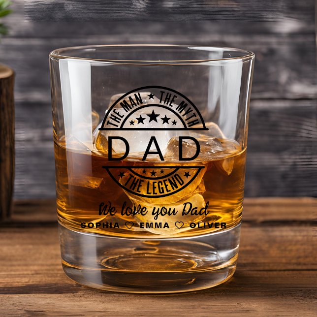 Dad Man Myth Legend Father's Day Whiskey Glass (Creator Uploaded)