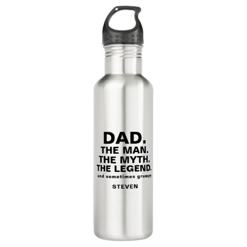 Dad Man Myth Legend Funny Quote Personalized Stainless Steel Water Bottle