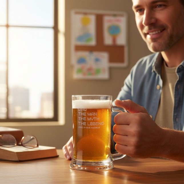 Dad Man Myth Legend Personalized Name Father's Day Stein (Creator Uploaded)