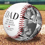 Dad Man Myth Legend Photo Baseball<br><div class="desc">Custom dad baseball for father's day featuring 12 family photos for you to replace with your own,  the text "dad,  the man,  the myth,  the legend",  a red heart,  and the childrens names.</div>