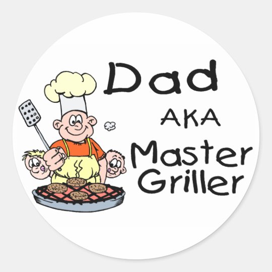 Dad Master Griller Classic Round Sticker