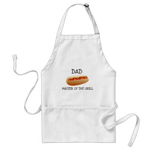 Dad Master of the Grill _ Hot Dog Adult Apron