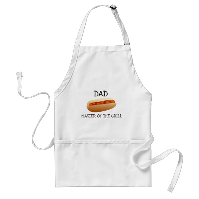 Dad Master of the Grill - Hot Dog Adult Apron (Front)