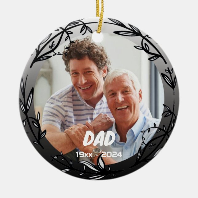 Dad Memorial Ornaments: Christmas Tree Decoration (Front)