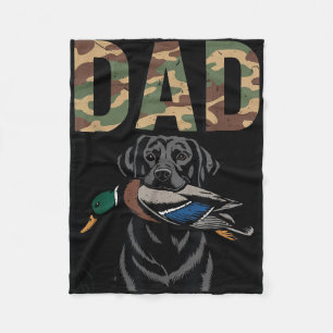 Dad men's camo mallard duck hunting camouflage fleece blanket