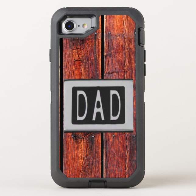 DAD Metal Barn Wood Background Otterbox iPhone Case (Back)
