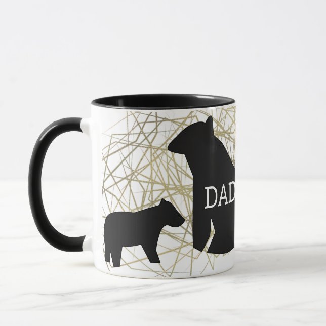 Dad Minimalist Bear Mug Abstract Foil (Left)