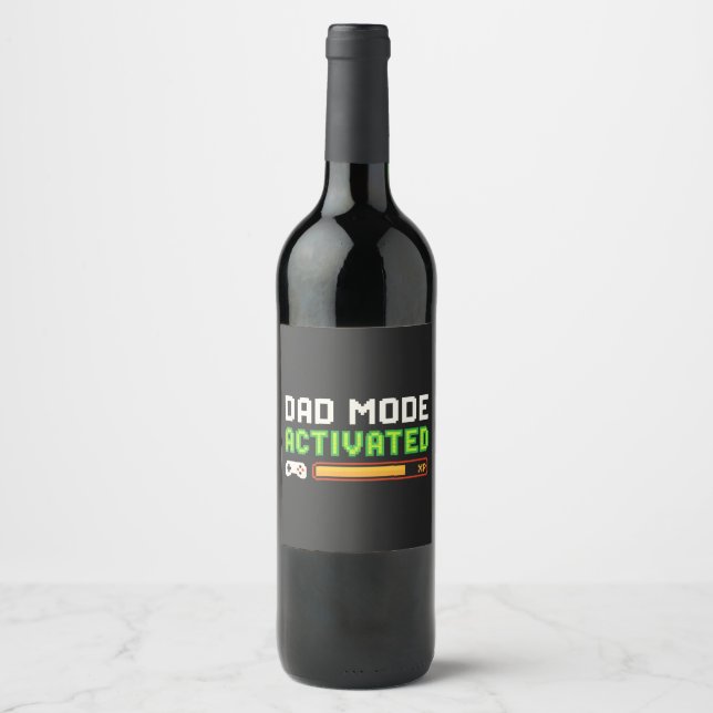 Dad Mode: Activated | Gamer Dad  Wine Label (Front)