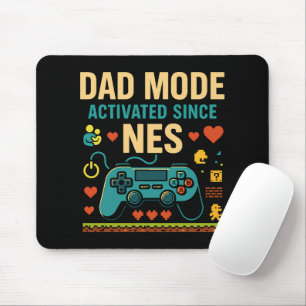Dad Mode Activated NES Retro Gamer Art Mouse Pad