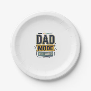 Dad Mode Activated Vintage Engraving Shirt Design Paper Plates