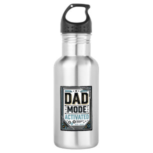 Dad Mode Activated Vintage Engraving Shirt Design_ Stainless Steel Water Bottle