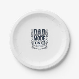 Dad Mode On Vintage Engraving Shirt Design_1 Paper Plates