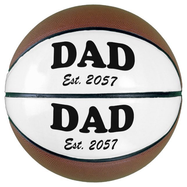 Dad modern black typography custom est date  basketball (Front)