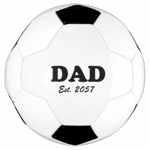 Dad modern black typography custom est date  soccer ball